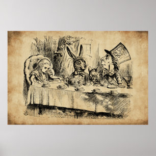 Poster A Mad Tea-Party (1865) de John Tenniel