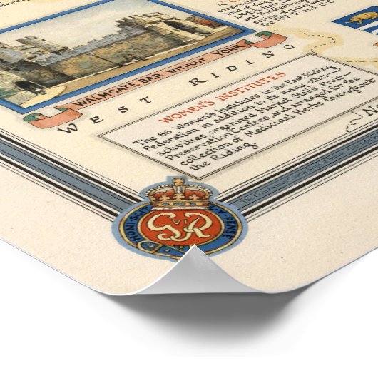 Poster A Map of Yorkshire : East Riding (Coin)