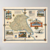Poster A Map of Yorkshire : East Riding (Devant)