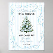Poster A Merry Blue Little Blue Baby Shower Welcome (Devant)