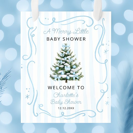 Poster A Merry Blue Little Blue Baby Shower Welcome