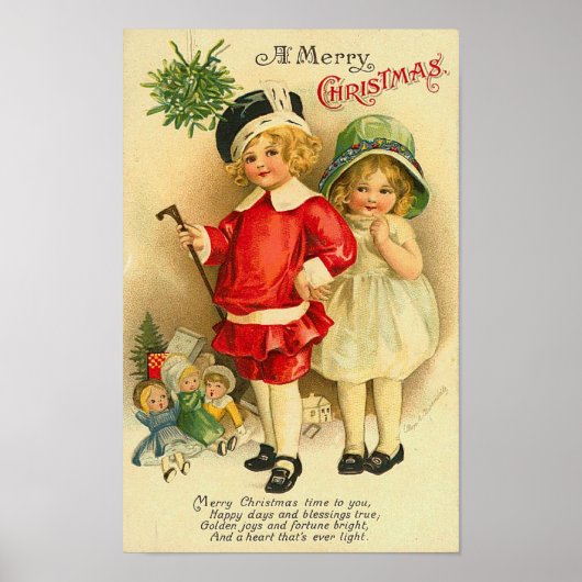 Poster A Merry Christmas Children Card (Devant)