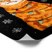 Poster A Merry Christmas Lights Snowflake Ginger Cat Oran (Coin)