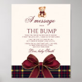 Poster A message from the bump Teddy Bear Red Bow (Devant)