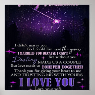 Poster À mon amour mon mari Cadeau de devis mignon