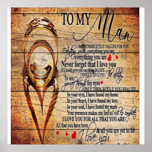 Poster À mon amour   Mon mari présent   Cadeau de devis m