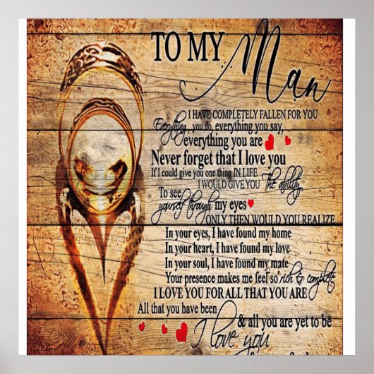 Poster À mon amour | Mon mari présent | Cadeau de devis m (Devant)