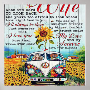 Poster À mon cadeau à la femme   Lettre pour elle   Décor