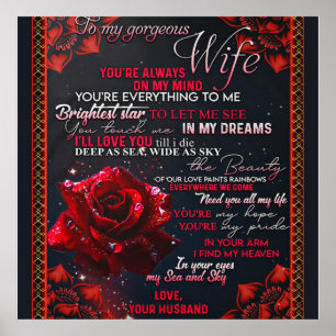Poster À Mon Cadeau D'Anniversaire De Femme Rose, Cadeau