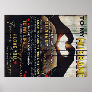 Poster À mon cadeau de mari   Jolie lettre au mari  