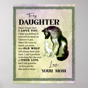 Poster À Mon Cadeau Fille, Lettre D'Amour Fille Et Maman