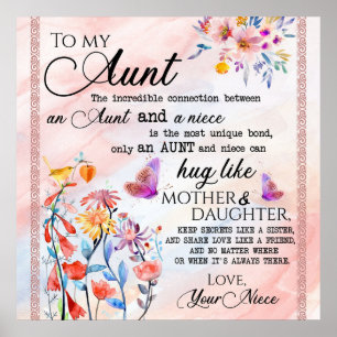 Poster À Mon Cadeau Tante, Cadeau Papillon De La Nièce