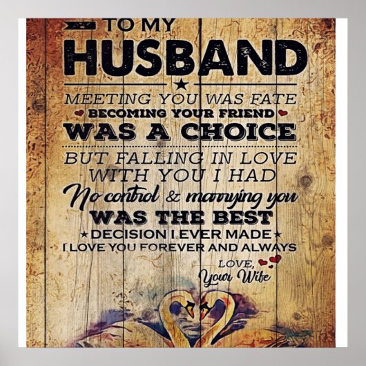 Poster À mon Décor de mari | Anniversaire présent (Devant)