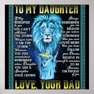Poster À Mon Don Lion Fille, Don De Lion Papa