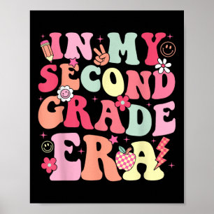 Poster À mon époque de 2e année Cute Teacher Kid retour T