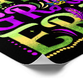 Poster À mon époque de festival de carnaval de Mardi Gras (Coin)