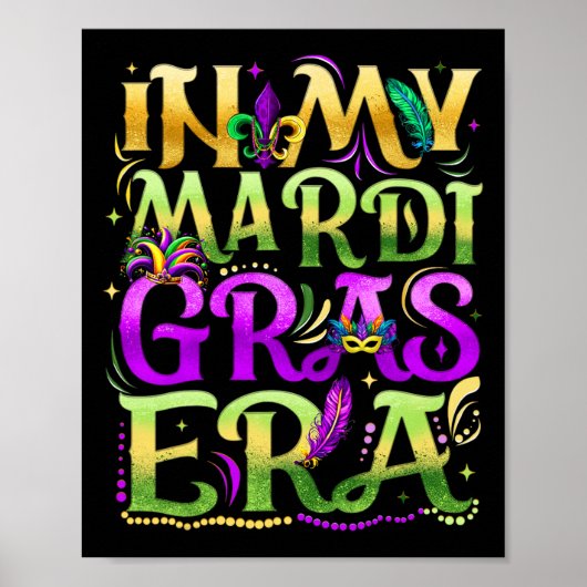 Poster À mon époque de festival de carnaval de Mardi Gras (Devant)