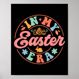 Poster À mon époque de Pâques Lapin Rétro Groovy Œuf Joye