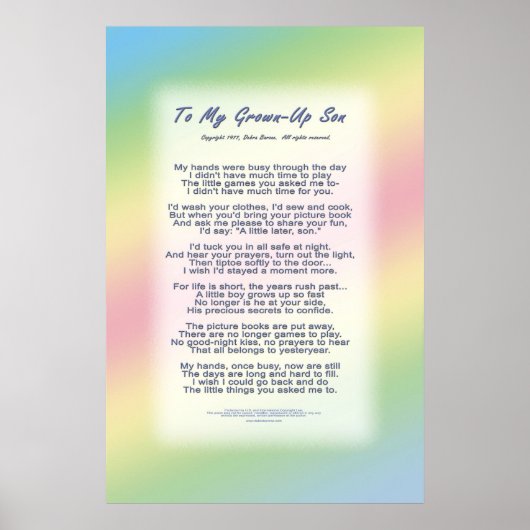 Poster À mon fils adulte (Devant)