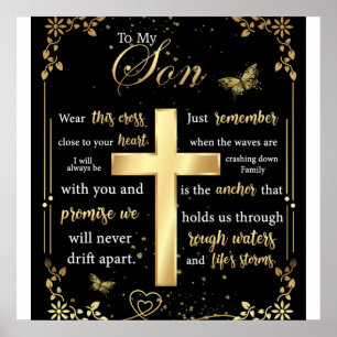 Poster À Mon Fils Cadeau, Amant Papillon, Lettre Fils Flo