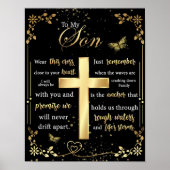 Poster À Mon Fils Cadeau, Amant Papillon, Lettre Fils Flo (Devant)