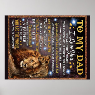 Poster À Mon Lion Don Papa, Papa Idée Cadeau Anniversaire