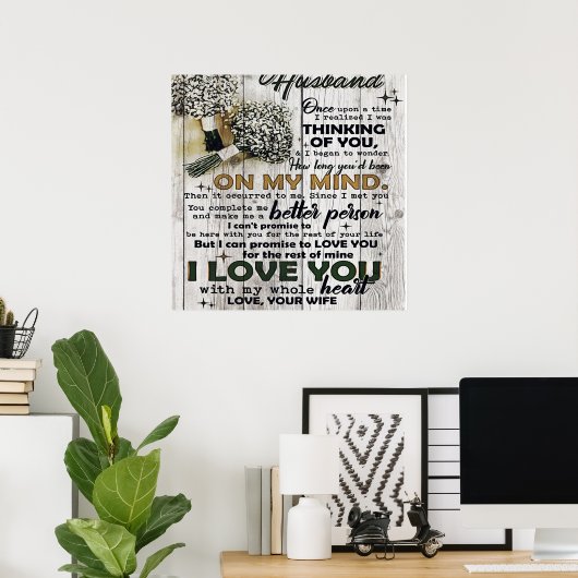 Poster À mon mari |À mon mari | Citations D'Amour Pour Lu (Bureau à domicile)