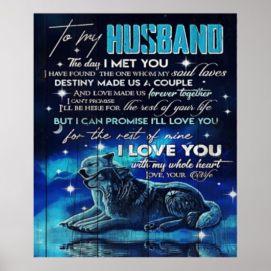 Poster À mon mari | Cadeau tendance pour votre mari (Devant)