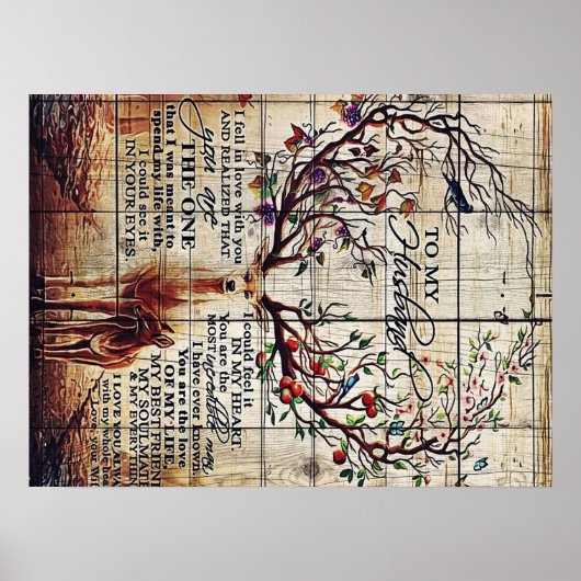 Poster À mon mari design | Lettre au mari (Devant)