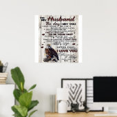 Poster À mon mari présent | Cool Nouveau cadeau maison | (Bureau à domicile)