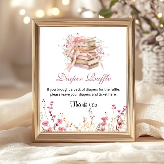 Poster A New Chapter Begin Books Diaper Raffle Sign