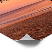 Poster A palm tree stands alone on the beach at sunset (Coin)