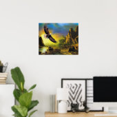 Poster A Patriotic Design with Bald Eagle Flying (Bureau à domicile)