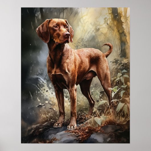 Poster à poils durs Vizsla Dog Art (Devant)