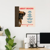 Poster À propos des boxeurs Citation de conception de chi (Bureau à domicile)