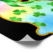 Poster A Rainbow Rabbit With Green Bow And Shamrock St Pa (Coin)