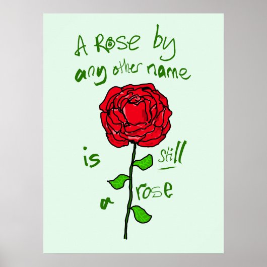 Poster A Rose By Any Other Name is Still a Rose (Devant)