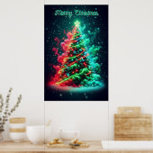 Poster A Smoky red and Green Christmas Tree 24x36 Wall (Cuisine)