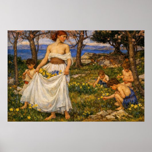 Poster A Song of Springtime by John William Waterhouse (Devant)