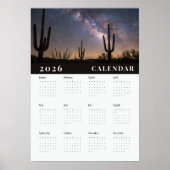 Poster A starry night sky photo 2026 white calender (Devant)