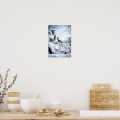 Poster A stormy ocean surrounds a lighthouse (Cuisine)