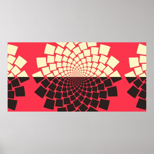 Poster A stylized flower emerging from water, or a rising (Devant)