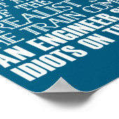 Poster A Train Engineer And 3 Idiots Funny Joke  (Coin)