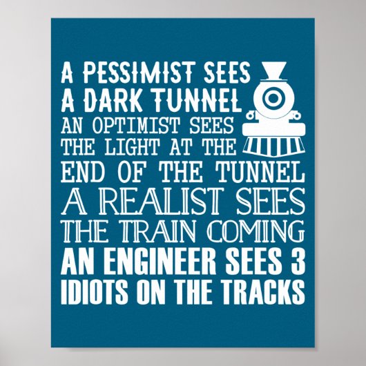 Poster A Train Engineer And 3 Idiots Funny Joke  (Devant)