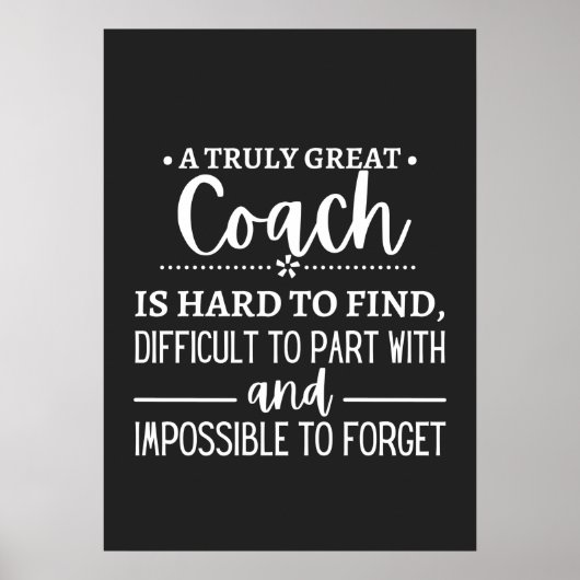 Poster A Truly Great Coach is hard find (Devant)
