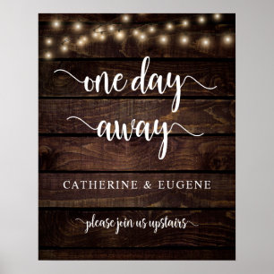 Poster À un jour du dîner de répétition du mariage, bienv