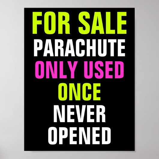 Poster À Vendre Parachute Utilisé Uniquement Une Fois Jam (Devant)