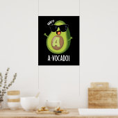 Poster A vocado Amusant Avocado Pun Dark BG (Cuisine)