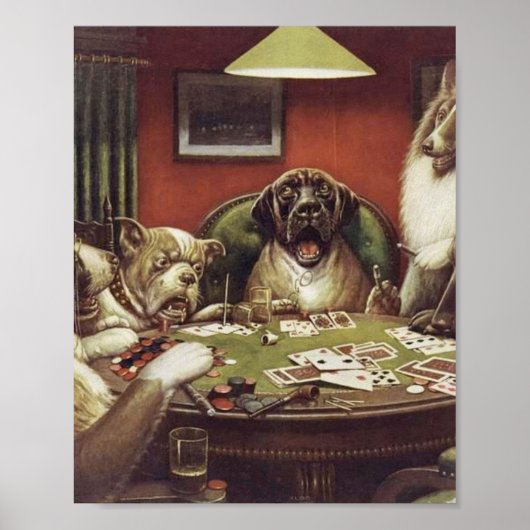 Poster A Waterloo - Chiens Jouant Au Poker - Cassius Cool (Devant)