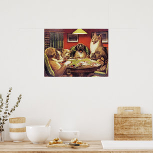 Poster A Waterloo, Dogs Playing Poker,